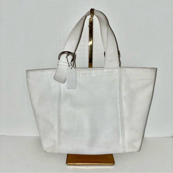 Vintage White Coach Waverly 4133 Tote Handbag - Picture 1 of 9